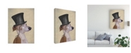 Trademark Global Fab Funky Greyhound, Formal Hound and Hat Canvas Art - 19.5" x 26"